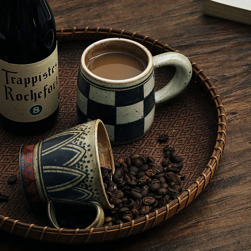 

180ml Retro Style Hand-Made Coffee Cup Original Sense Stoneware Mug Ins Style Artistic Sense Tea Cup