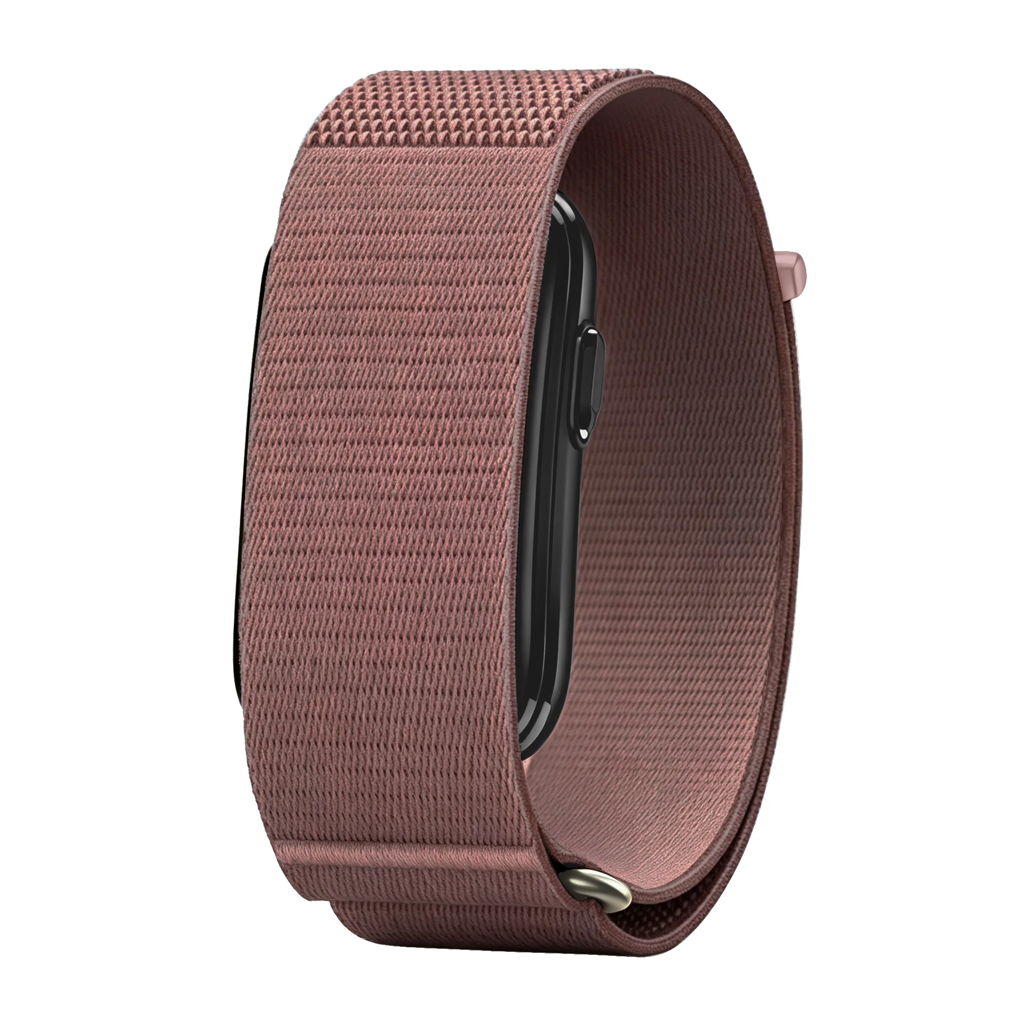 For Garmin CIRQA Smart Band Nylon Watch Strap Woven Breathable Adjustable Band - Deep Pink