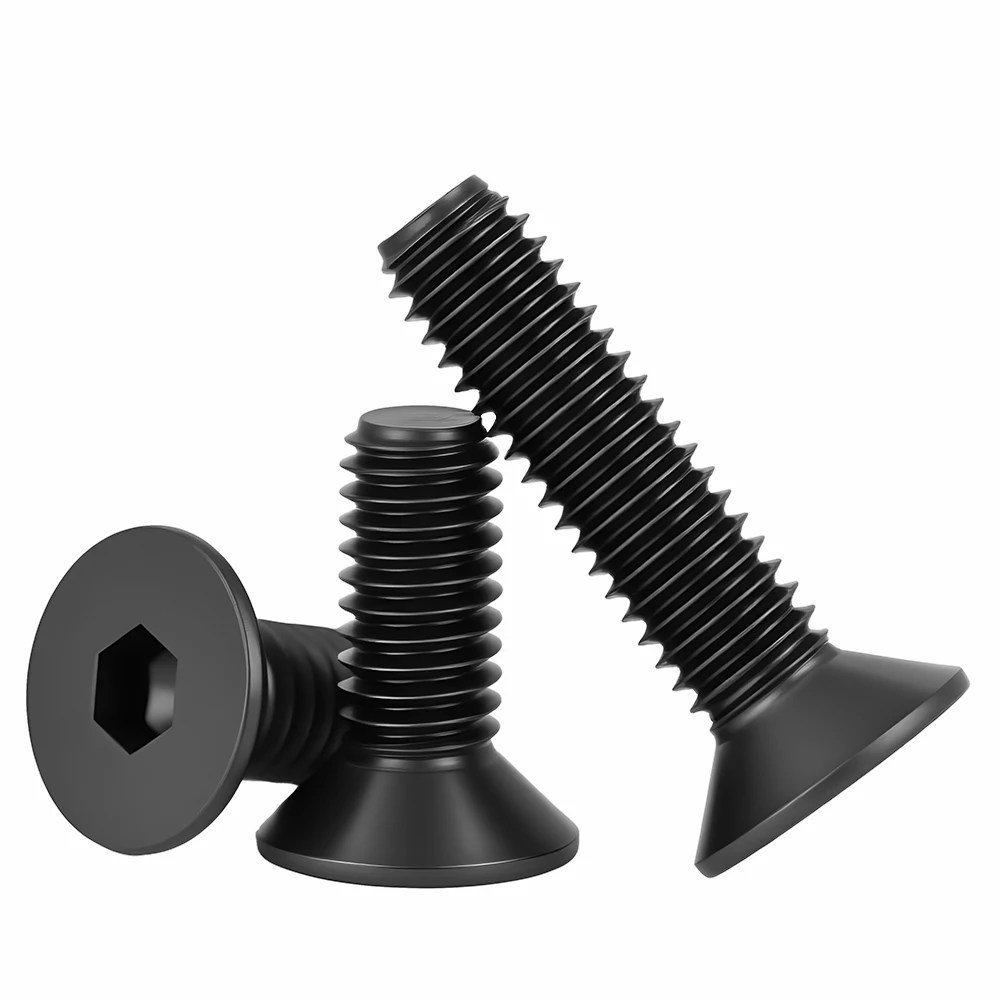 Stahl der Güteklasse 10.9 DIN7991 Sechskant-Innensechskantschraube mit Senkkopf, schwarze Innensechskantschrauben M2M2.5M3M4M5M6M8M10M12 – Detail 4