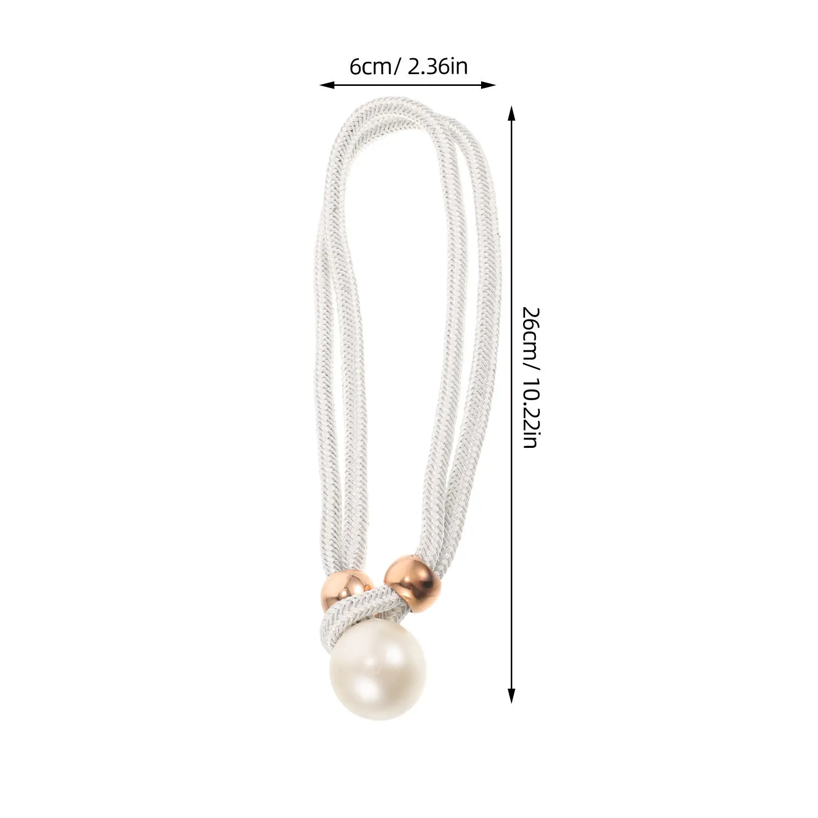 4Pcs Premium Polyester Plastic Curtain Tiebacks Elegant Pearl Beaded Window Curtain Holdbacks High Density Double Strand Weaving