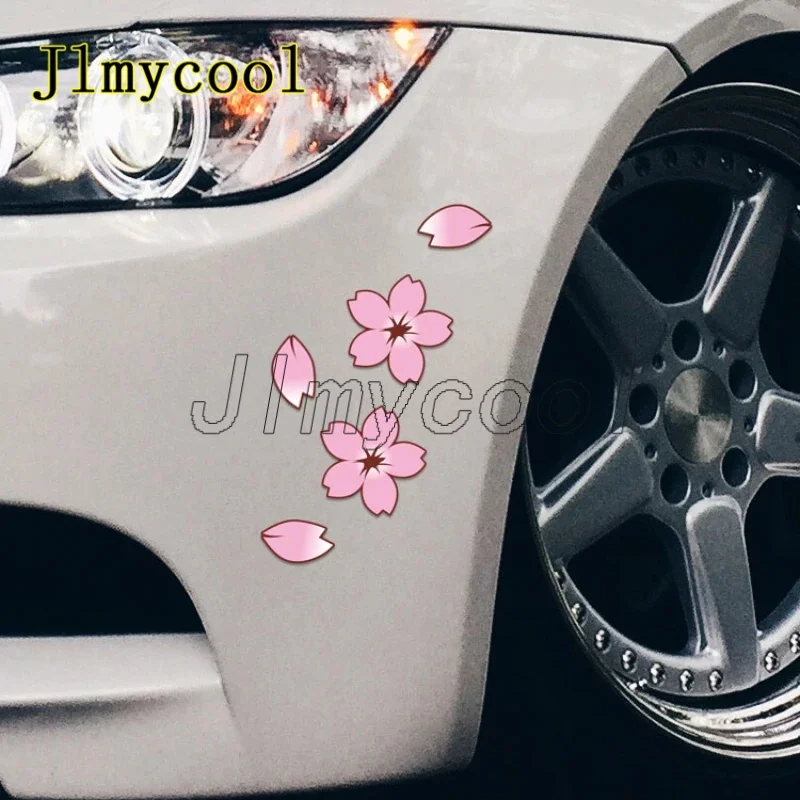 Spring Sakura Car Stickers for Auto Window Bumper Decals Waterproof Bike Tube Stickers Motorcycle Helmet Flowers Decoration