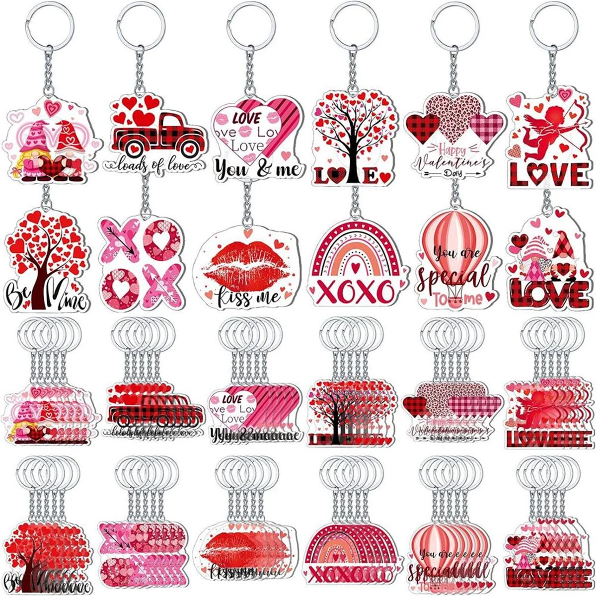 

60PCS Keychains Party Favors Key Ring Party Gifts Hanging Keychain for Women Backpack