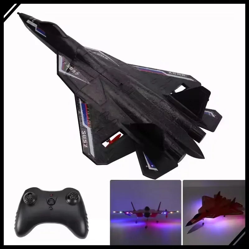 

Su-57 RC Fighter Jet 2.4G EPP Foam с фиксированным крылом, самолет с дистанционным управлением, водонепроницаемый Land Sea Air Glider, игрушечная модель самолета для детей