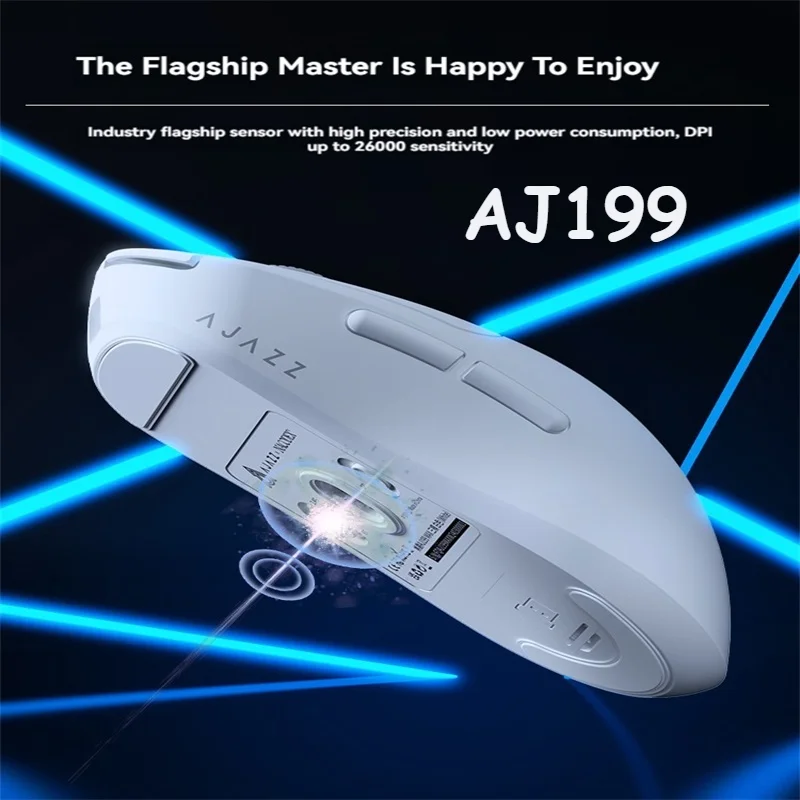 

Ajazz199 MAX Gaming Mouse Tri-Mode Wireless 2.4G/Bluetooth 26000DPI Sensor PAW3395 Lightweight Ergonomic Gamer Mouse for FPS