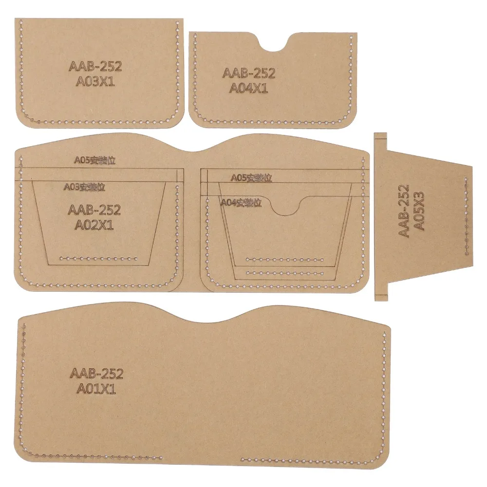 

Набор из 5 прозрачных акриловых шаблонов для точной резки, модель с тройным сложением, форма для узоров на коже, акрил