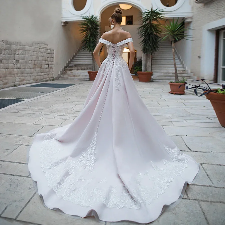 Vestido de novia largo hasta el suelo, camisola de satén con botones, tallas personalizadas