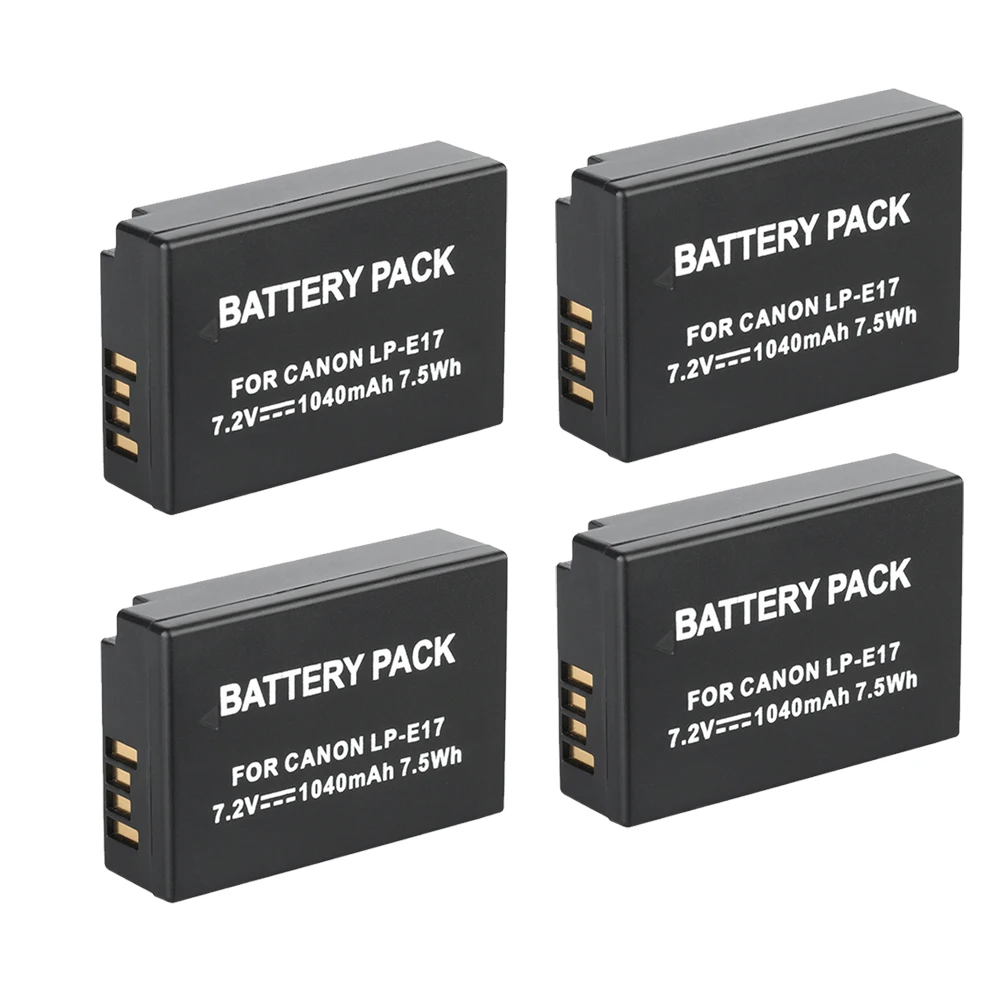 

1040mah LP E17 LP-E17 Battery for Canon Rebel T6i T7i T6s Kiss X8i EOS 77D 750D 760D 200D 800D 8000D LP E17 Camera Batteries