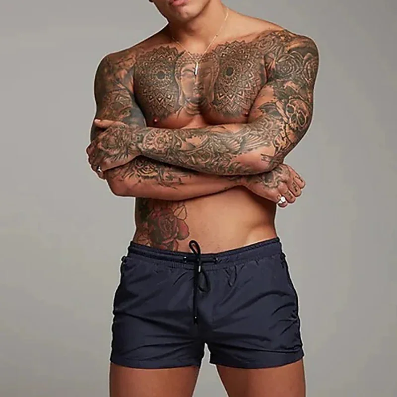 

Mens Swim Trunks with Zipper Pockets Mesh Liner Summer Beach Board Shorts Quick Dry Swimming Bathing Suit Swimsuit Swimwear