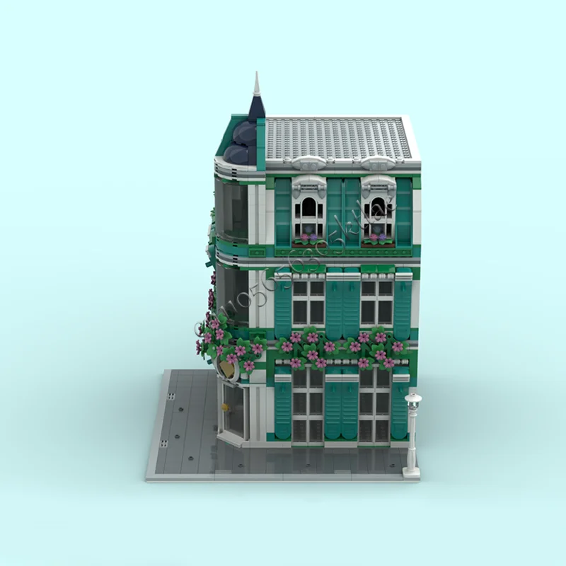 1246 pçs laranja separador canto fachada bloco de construção retro arquitetura modelo exibição brinquedo criança montagem aniversário presente natal