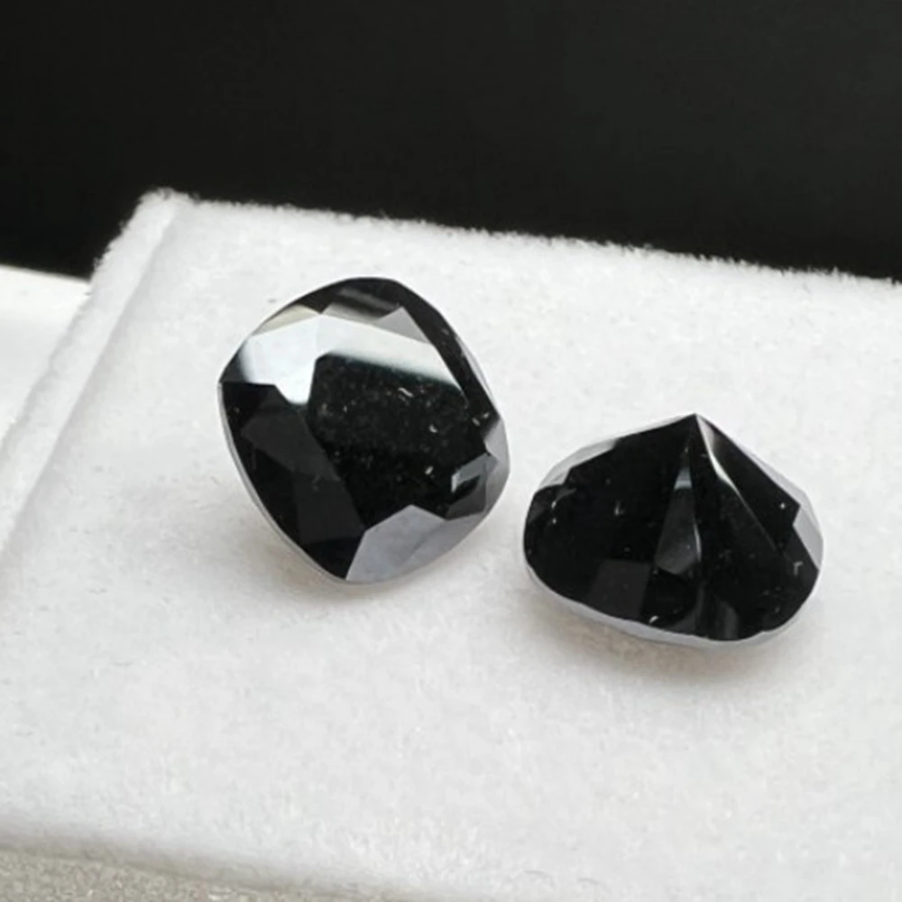 

1 шт./лот 6X6 мм 1CT подушка огранки черный муассанит бриллиант для ювелирных изделий своими руками
