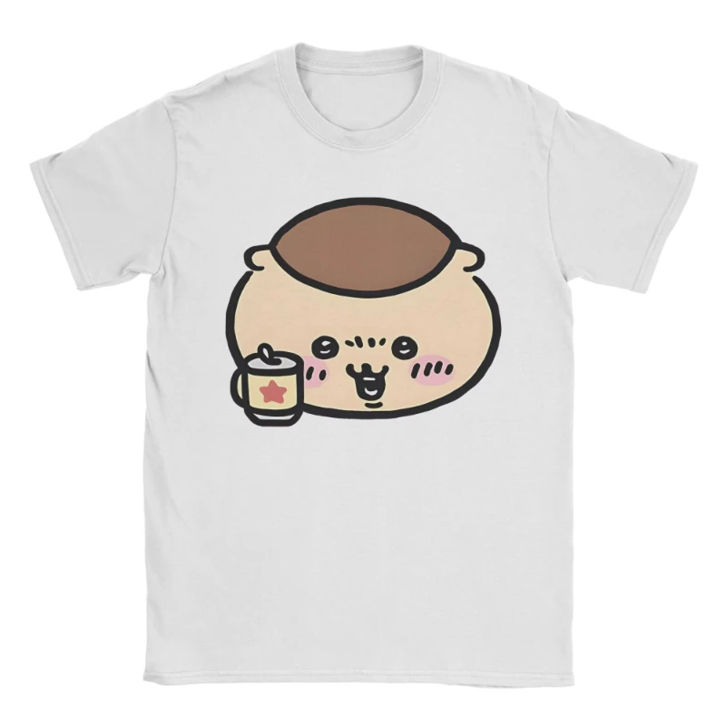 Chiikawas kurimanju تي شيرت الرجال الجدة القطن تي شيرت Crewneck قصيرة الأكمام تي شيرت بلوزات حجم كبير #2