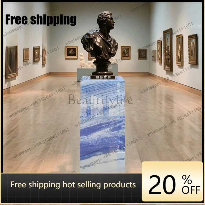 Factory Direct Sales Slate Vertical Pillar Marble Light Luxury Ornament Base Floor Type