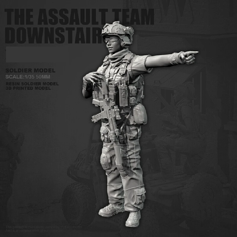 Figurine de soldat féminin en résine, équipe d'assaut Gk, Micro Miniature, modèle blanc imprimé en 3d, jouet, Kit non assemblé et non peint, 1/35