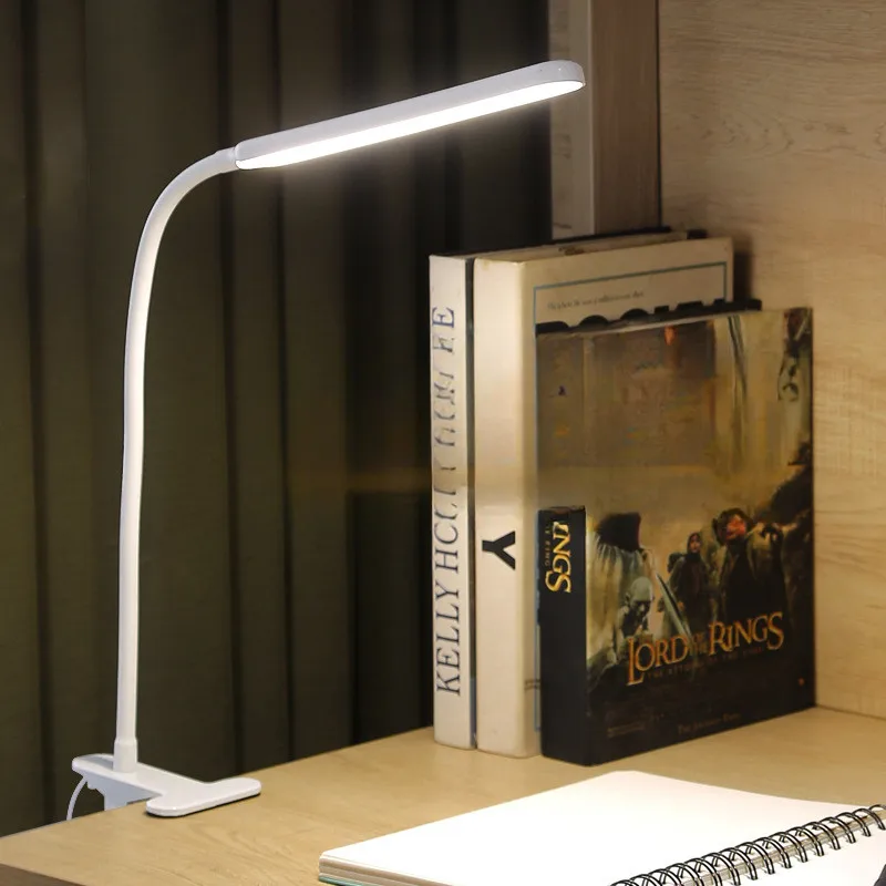 USB LED Adjustable Table Lamp 3 Colors Eye Protection Study Night Lamps Clip On Dimmable for Home Office  Reading Led Desk Lamps