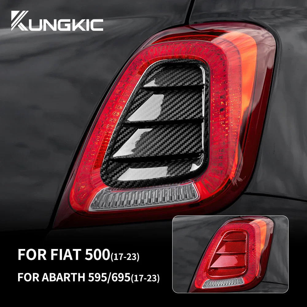 

2PCS Dry Carbon Fiber Sticker For Fiat 500 Abarth 595 695 2017 2018 2019 2020 2021 2022 2023 Rear Tail Light Cover