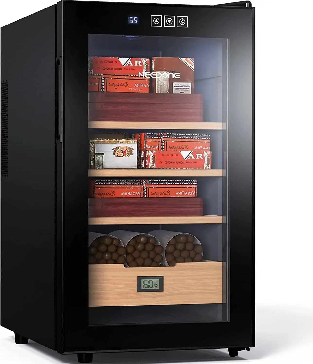 Humidor 48L with Cooling and Heating Temperature Control System, Electric Cigar Cabinet for 300 Counts with Spanish Cedar Wood