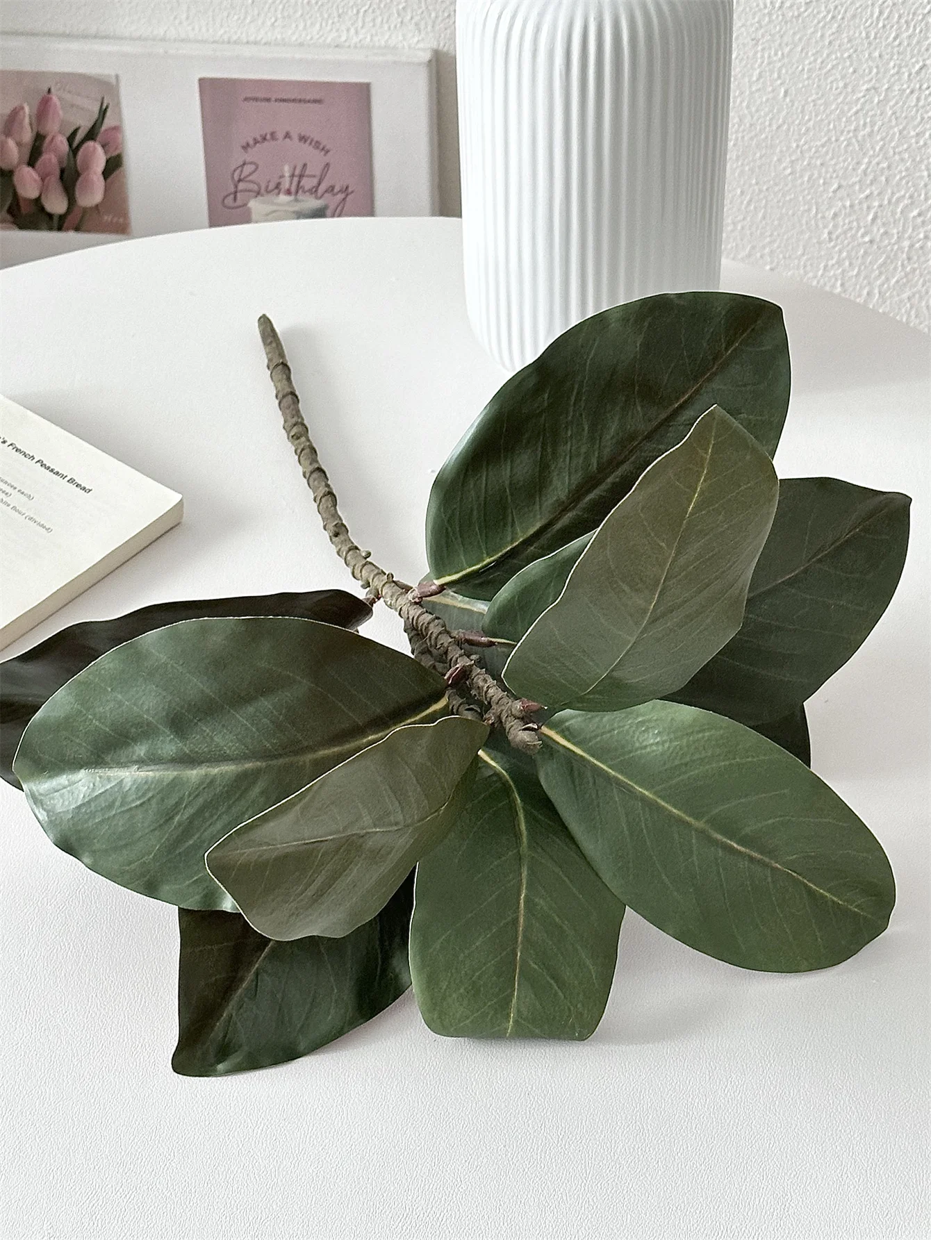 Large imitation Magnolia denudata rubber leaf imitation magnolia branches handmade 50cm artificial plants