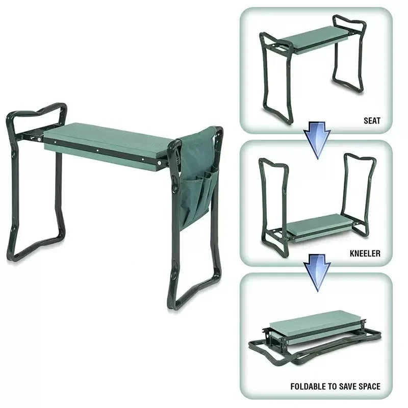 

Garden Foldable Kneeler Stool Tools Bags Outdoor Work Portable Storage Knees Sturdy Bearing Pad Gardening Tools Storage Kits