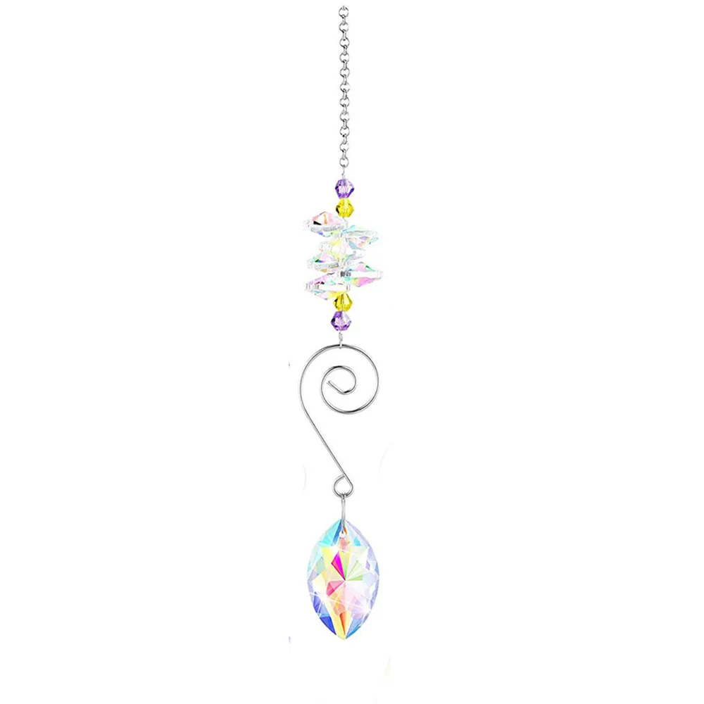 1pcs Crystal Suncatchers Hanging Crystals Sun Catcher Prisms Pendant with ChainRainbow Maker for Window Home Office Garden Decor