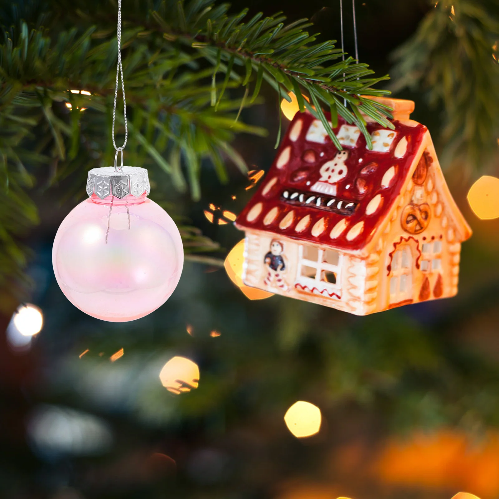 

6pcs Decorative Christmas Fillable Ornaments Ornaments Decorative Hanging Plastic Tree Holiday Xmas Party DIY