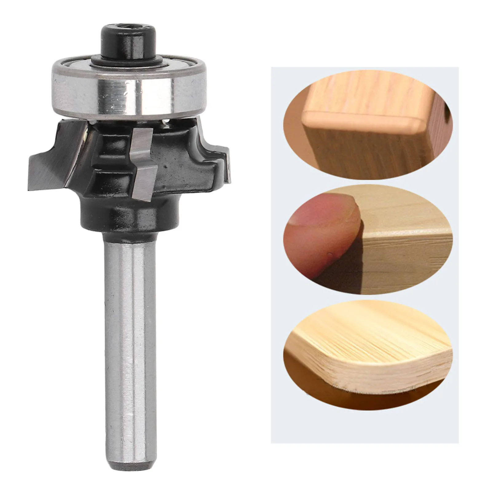 4 Flutes Roundover Edging Router Bit Cemented Carbide Forward Edge Forming Beading Tool for Woodworking