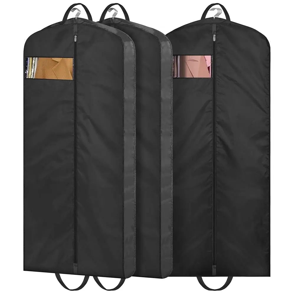 

Free Shipping43\ Mens Garment Bags for Travel Waterproof Suit Bags for Closet Storage for Shirts, Jackets, Coats, Black, 3 Pack