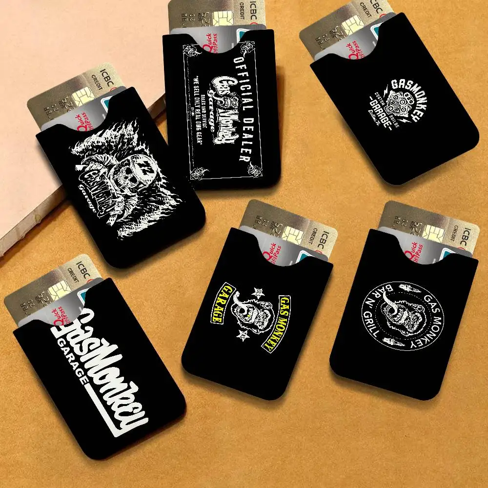 G-Gas M-Monkey Garage Men's Genuine Leather Mini Card Wallet, Ultra Thin Credit Portable Business Card & Transit Bus Card