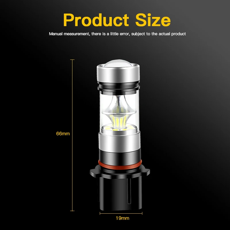 

2pcs P13W 12277 SP13W LED Daytime Running Light Bulbs 100W Super Bright 12SMD White DRL Anti Fog Lamp Car Accessories 12V Canbus