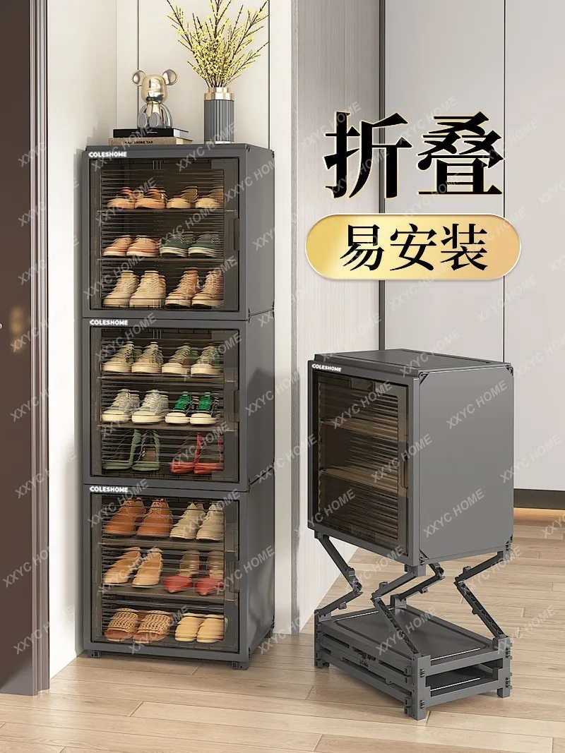 New Space-Saving Transparent Shoe Box Multi-Layer Wall-Mounted Organizer