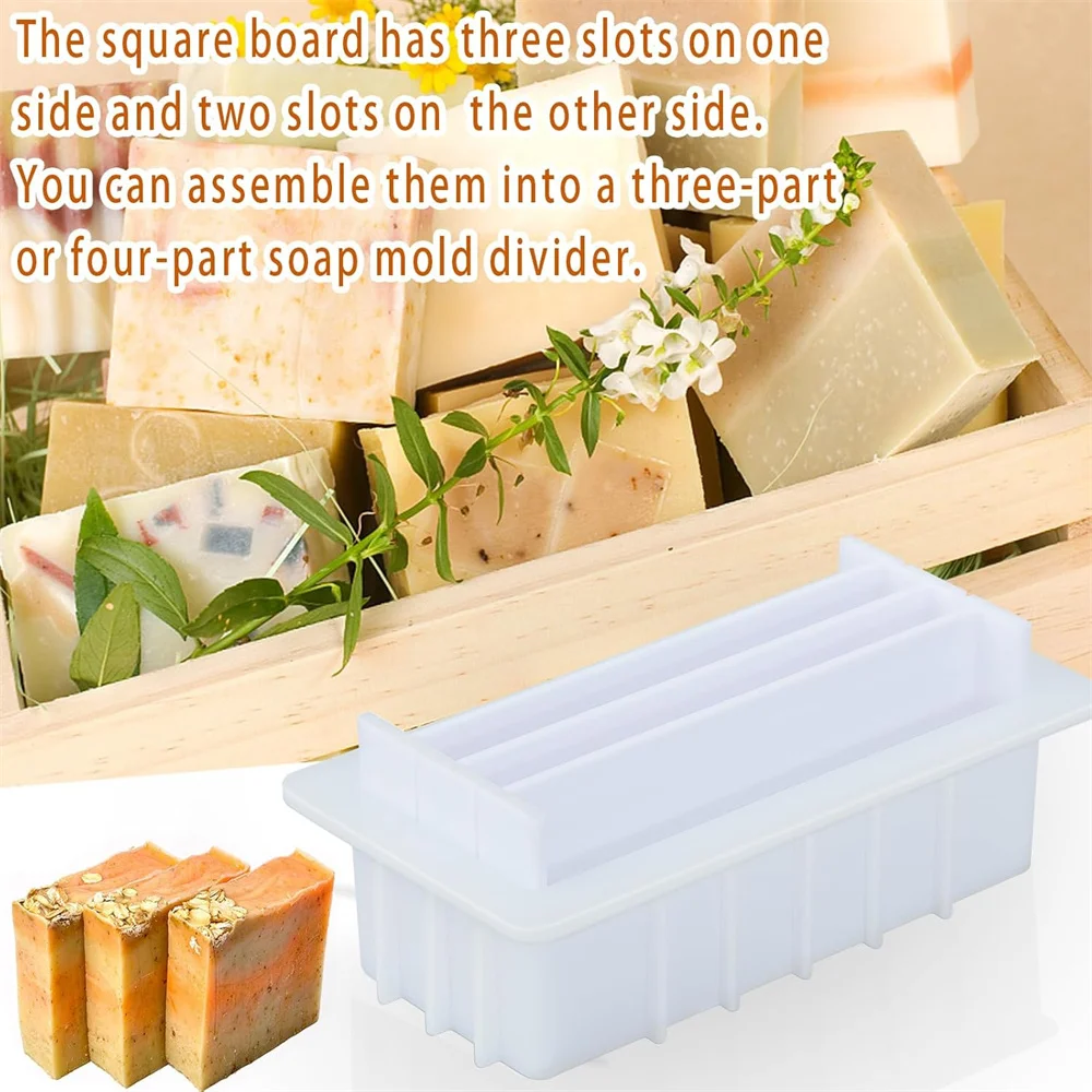 42oz Silicone Soap Mold with 5 Acrylic Dividers with Honeycomb&rose&bee Silicone Mat Mold DIY Handmade Soap Resin Crafts Tool view 2