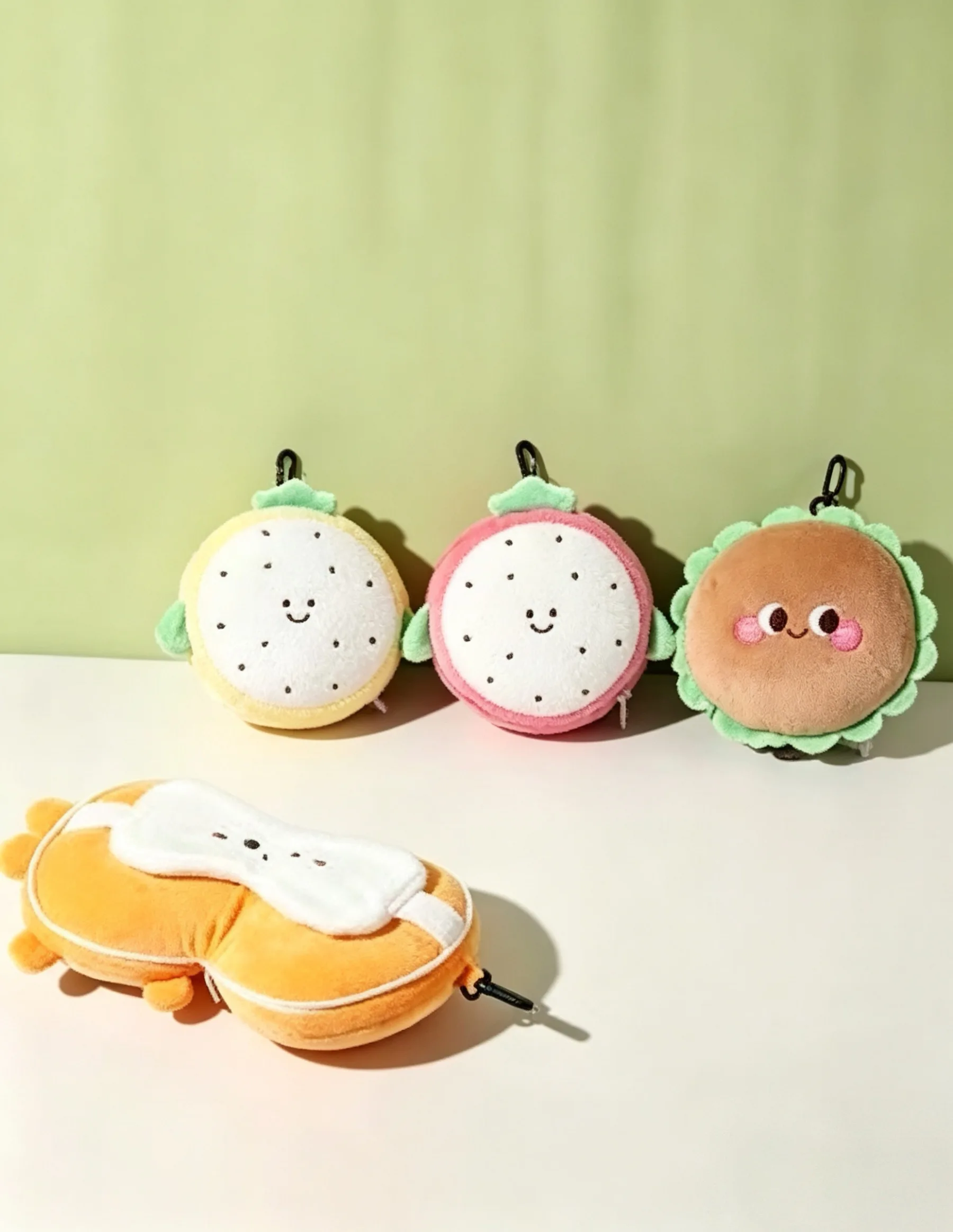 Premium compact Cartoon fruit skin-friendly Adorable Carrying 2-in-1 eye mask bag