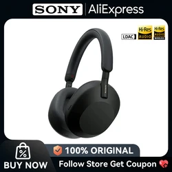 Sony-auriculares inalámbricos WH 1000XM5, audífonos con cancelación activa de ruido, Bluetooth 5,2, alta resolución, LDAC, códec AAC