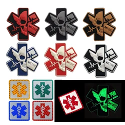 MEDIC Skull Crossbones Medic Tactical Morale Arm Badge PVC Military Patches for Clothing Patch for Clothes Sewing Embroidery DIY