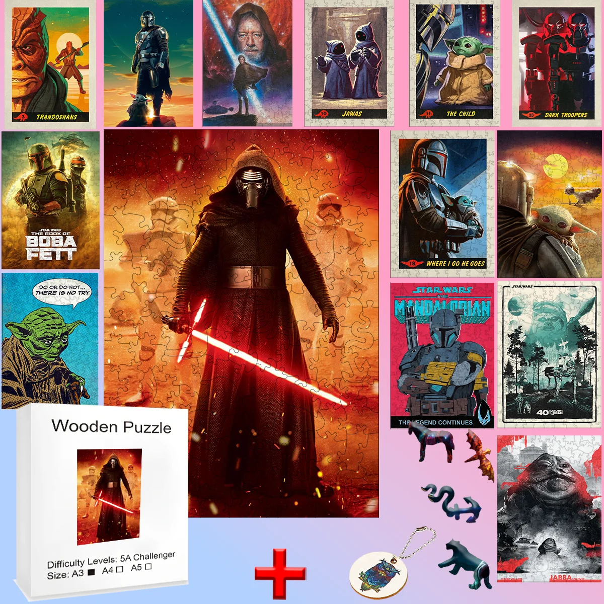 Star Wars Poster Houten Puzzel Leren Onderwijs Kinderen Speelgoed Bordspellen 3d Legpuzzels Model Bouwstenen Tafelspel