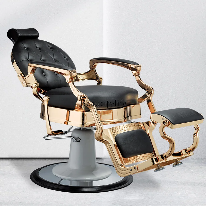 

Luxury Retro Barber Oil Head Large Chair Put down Hair Salon Barber Shop Chair