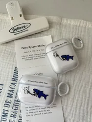 Cartoon Cute Rabbit Shark Airpod Case for AirPods 1 2 3 Pro 2 Airpods Pro Case Silicone TPU Cover With Keychain Pendant funda
