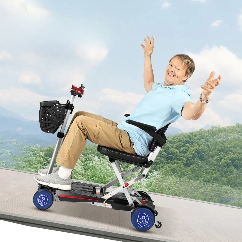 

Electric wheelchair elderly scooter electric four-wheel folding new elderly disabled light anti-drop