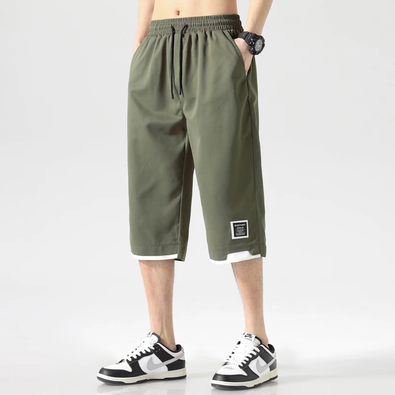 2024 Summer Casual Pants Men New Loose Straight Leg Pants Men Outdoors Jogging Sweat Pants Bermuda Fashion Beach Pants Shorts