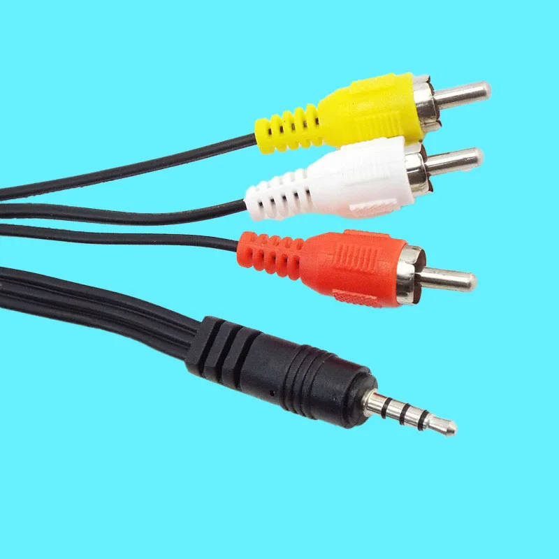 3.5mm Jack To 3 RCA Male Audio Video AV Cable AUX Stereo Cord 3RCA Standard Converter Wire for Speaker TV Box CD DVD Player Q