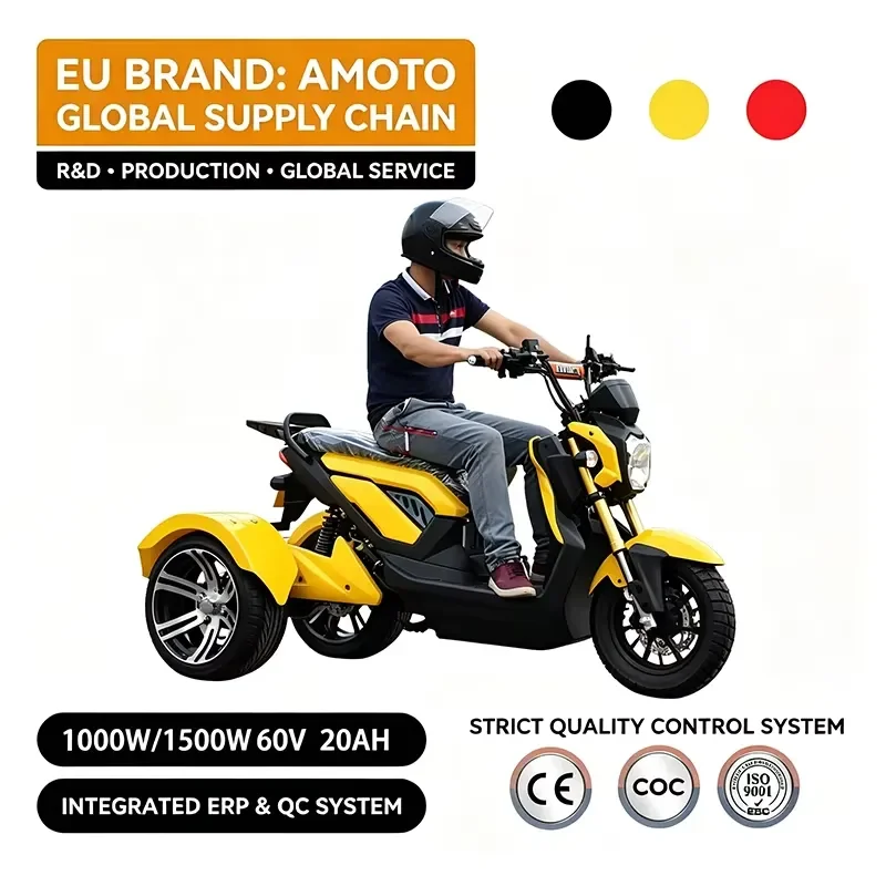 STROVAN Hot-selling Electric Tricycle 1000W/1500W Motor 60V Removable Battery Open Frame Large Double Seat Powerful Tricycle.