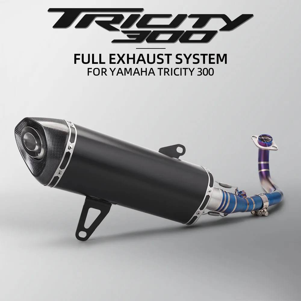 Tricity 300 Exhaust System For Yamaha Tricity300 Motorcycle Escape Kit Scooter Manifold Tail Tube Carbon Muffler with DB Killer