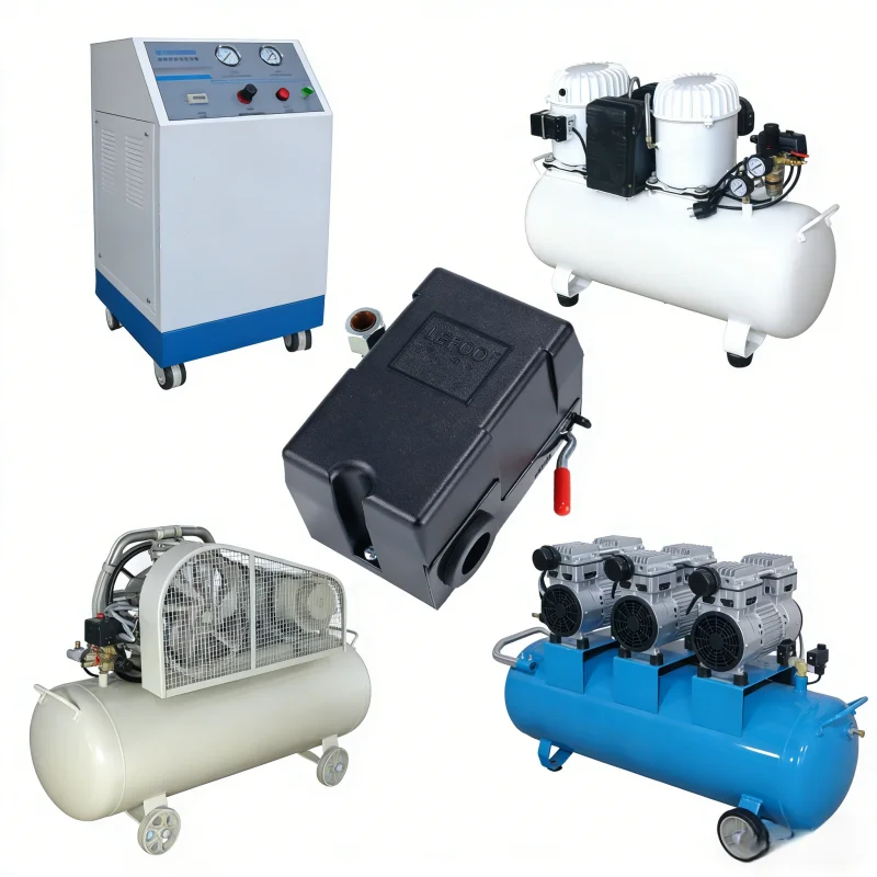 LEFOO Air Compressor Automatic Pressure Switch 110V/240V 55-175Psi Manual Control Handle & Emergency Cutoff 1- 4 Port LF10