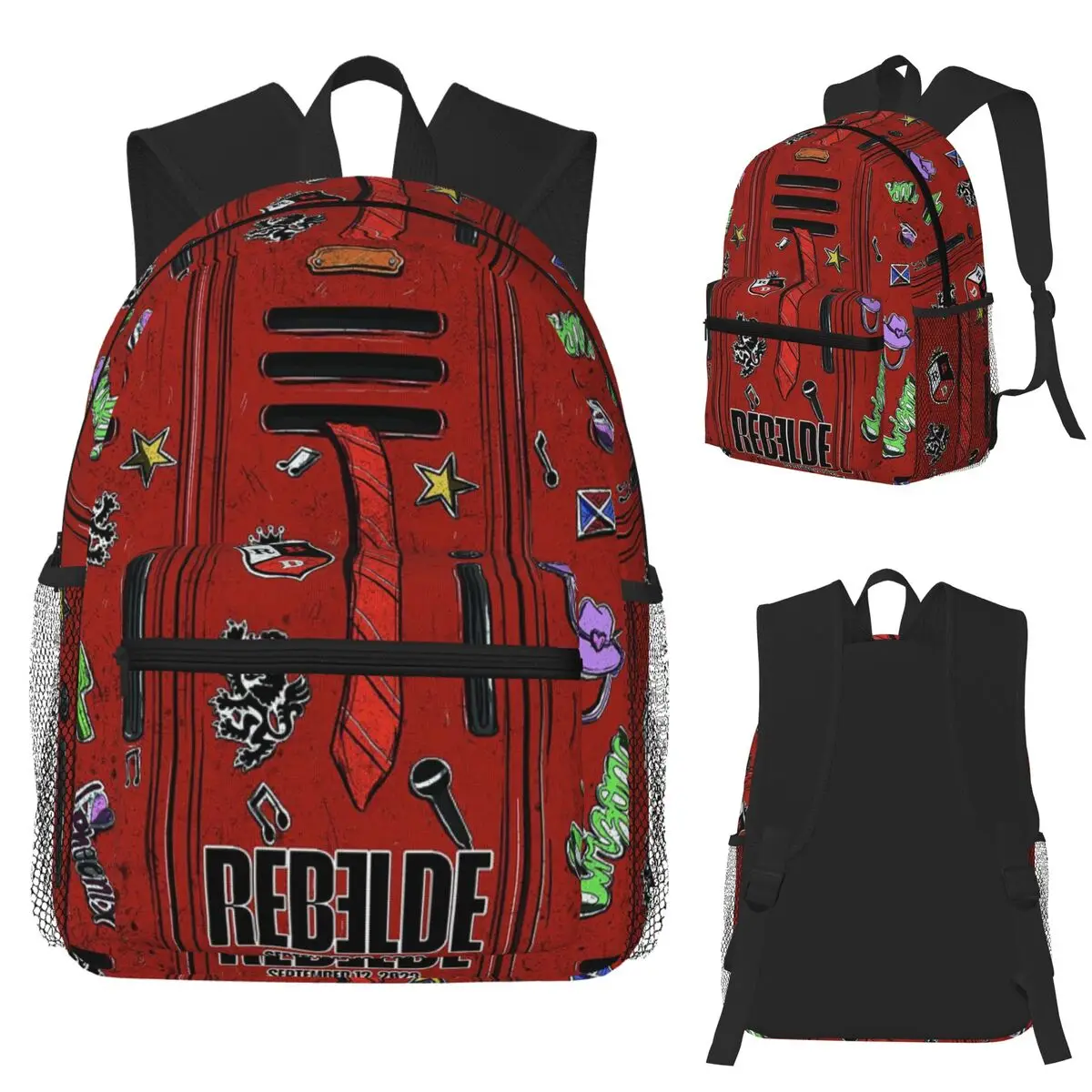 

Rbd Rebelde Logo Student Backpack School Bag Hiking Travel Daypack for Men Women Fashion Bookbag Shoulder Bags