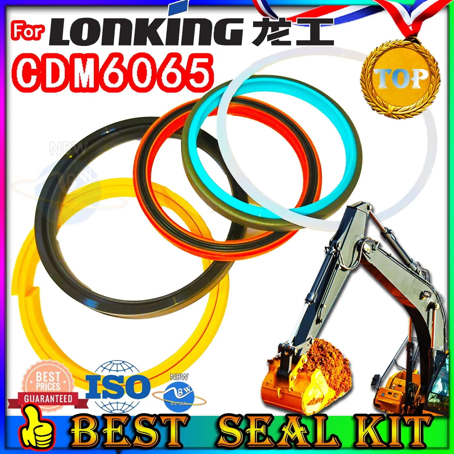 For Lonking CDM6065 Oil Seal Repair Kit Boom Arm Bucket Excavator Hydraulic Cylinder Rebuild Parts MOTOR Piston Rod Shaft Dust