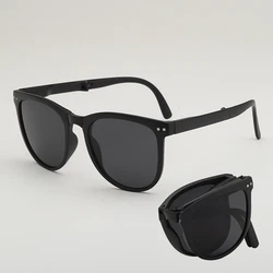 UV400 anti ultraviolet sunscreen Sunglasses men's convenient oval frame sunglasses folding Sunglasses Women's polarizers