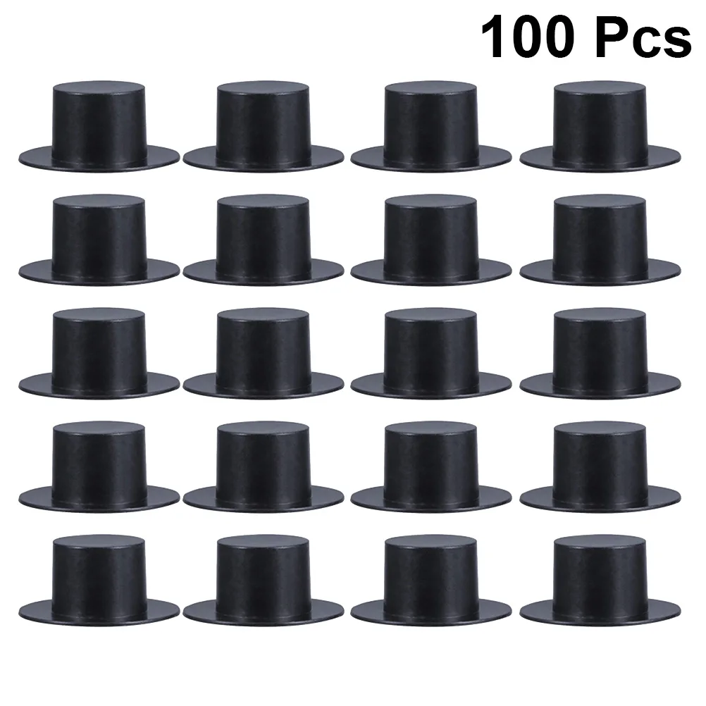 

100 Pcs Clown Hat Mini Miniature Accessory Black Cap Hats for DIY Pendant Decor Christmas