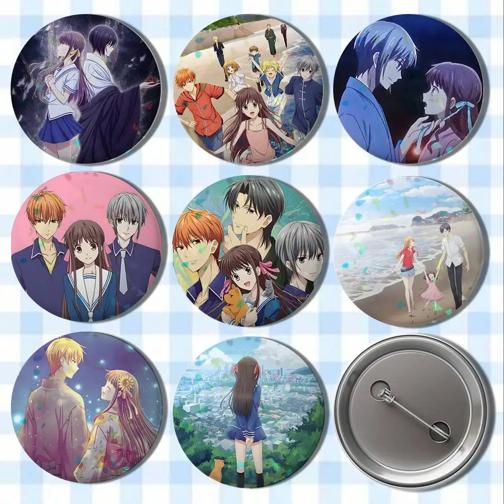 

Anime F-Fruit B-Baskets Badges Button Round Creative Pin Brooch Badge Bag Decor Accessories Fans Collect Friends Gifts