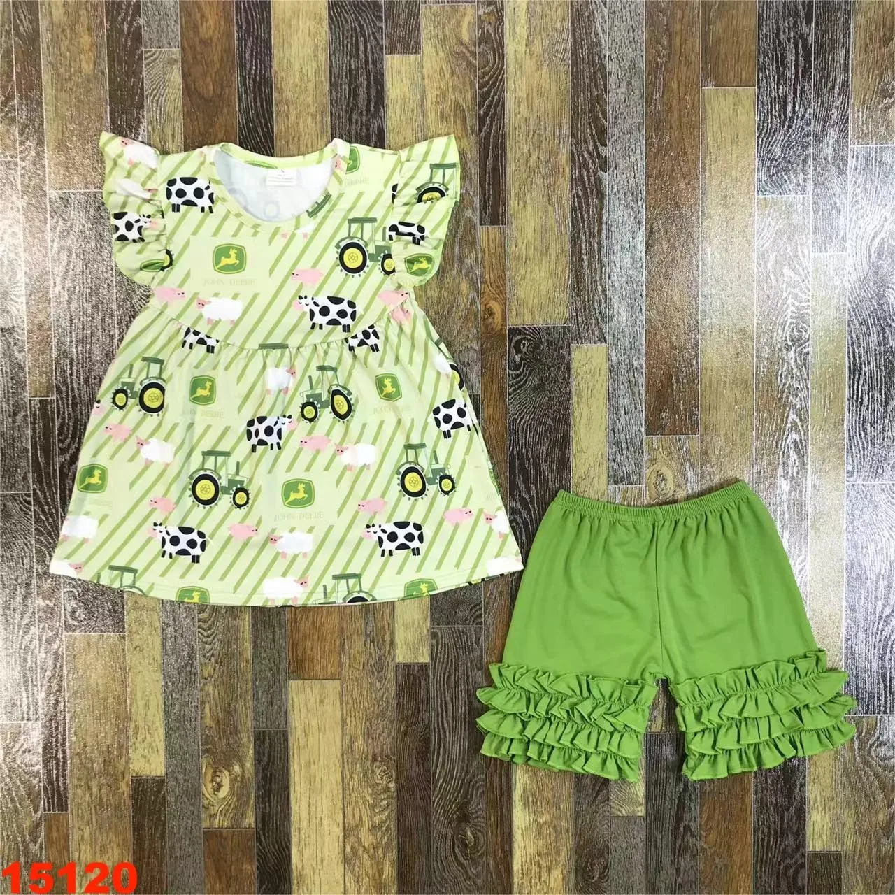 2024 Summer Girls Baby Short Dress Set Dress + Shorts Cotton Outdoor School Casual Cute