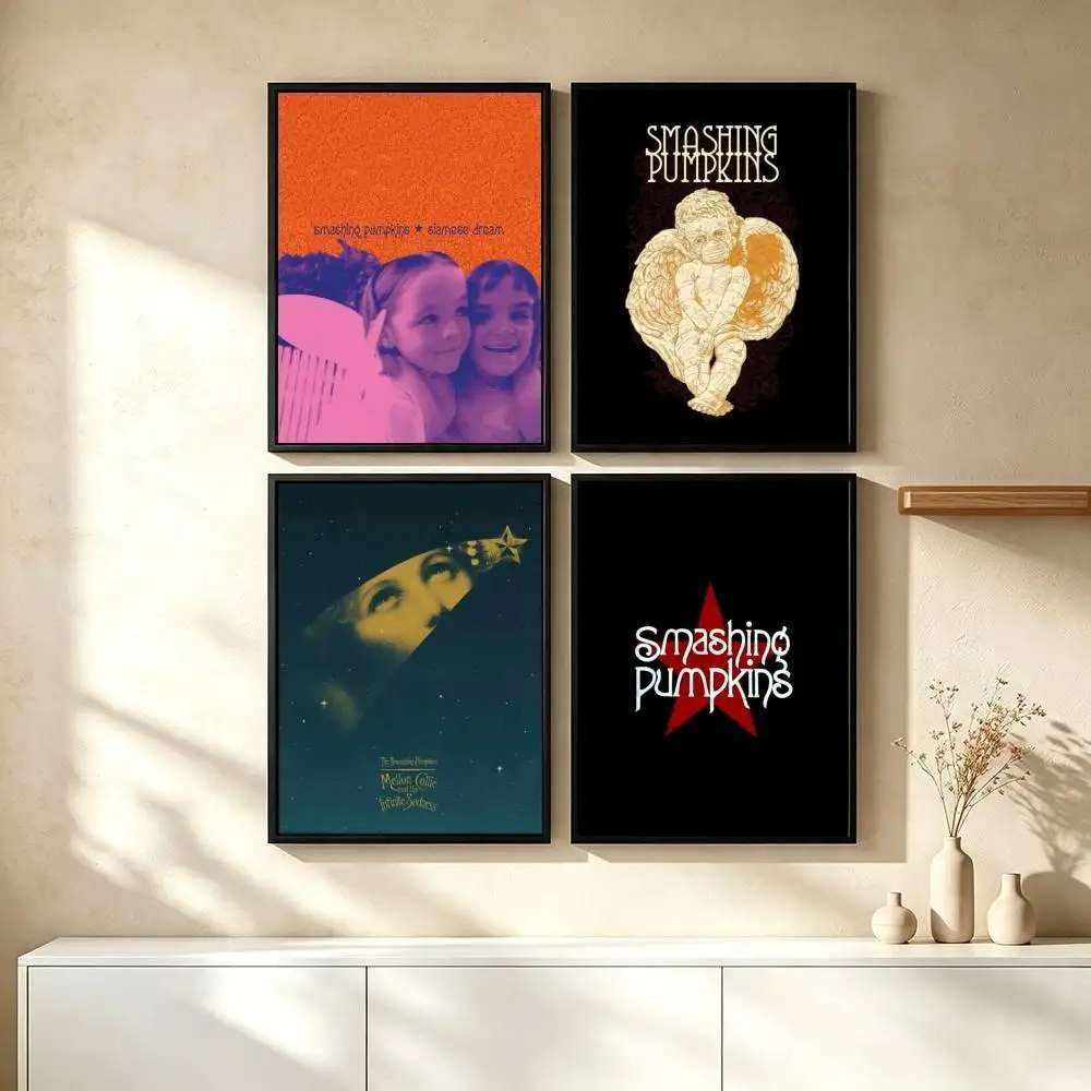 T-The Smashing Pumpkins Band Poster Waterproof Wall Art Sticker For Bar Living Room Vintage Decor High Quality Print Gift