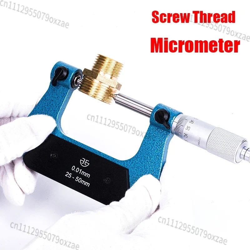 Screw Thread Micrometer 0-25mm 25-50mm Industrial Quality with Anvils 50-75mm 75-100mm Outside Micrometer 0.01mm Rotary